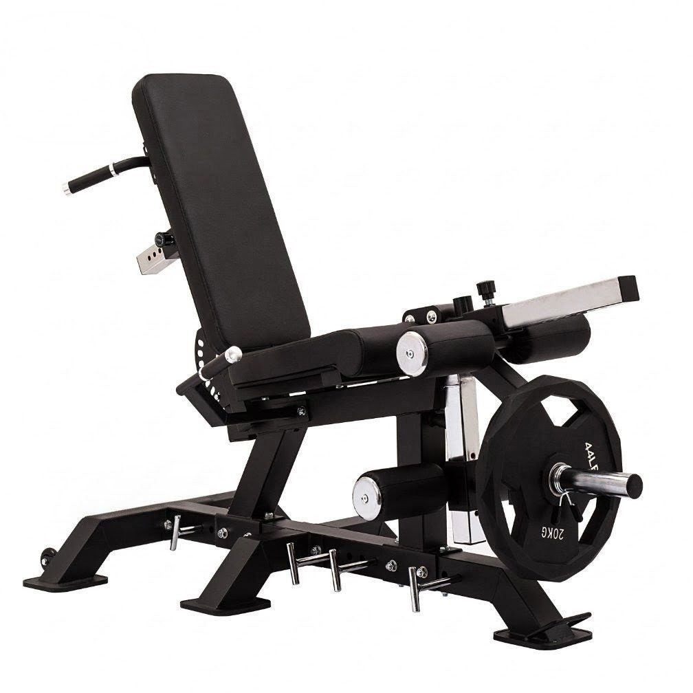 OVERDRIVE plate-loaded leg extension and prone leg curl machine for home gyms