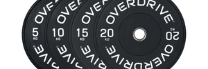 OVERDRIVE Black Bumper Plates 100kg/150kg Weight Package